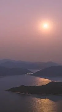 Full Moon Over Silverstrand Beach Hong Kong Night Jan 3 2026 Fotos Stock