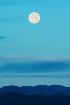 Full moon over some clouds and a celestial sky Stock Photos