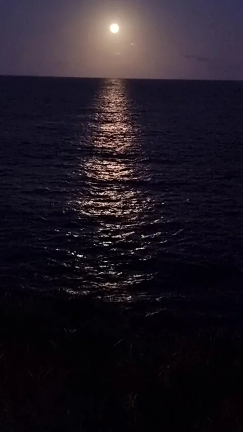 Full moon over water Stock Footage 249284782