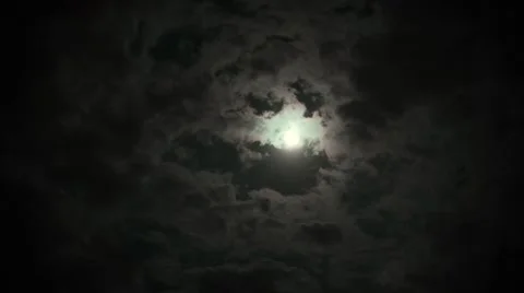 FULL MOON OVERPOWERED BY CLOUDS Stock-Footage 49643951