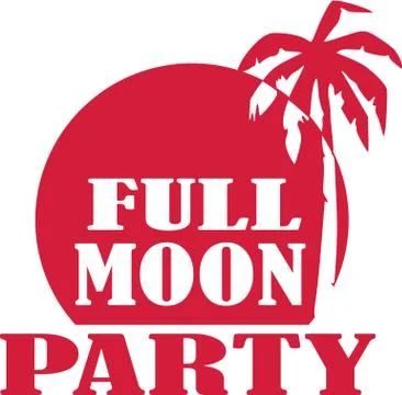 Full moon party at the beach Stock Illustration