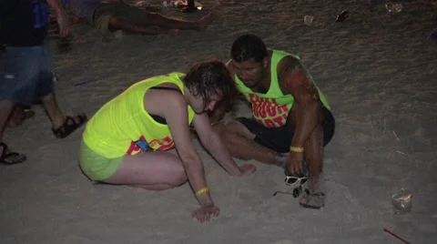 Full Moon Party Ko Pha Ngan, Thailand Vídeo Stock 57664595