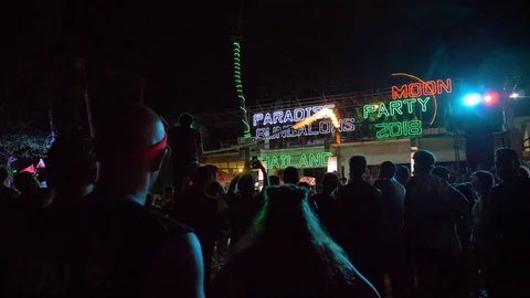 Full Moon Party Sign Video stock 120546034