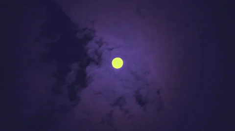 The full moon. Passing clouds 2 Stock Footage 41954274