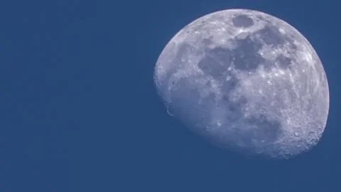 Full Moon Phase During a Clear Blue Sky Stock Photos
