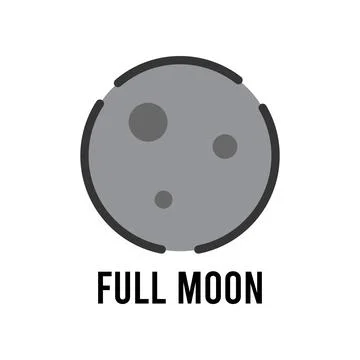 Full moon phase icon vector Ilustração Stock