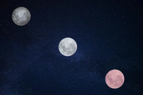 Full moon phases Stock Photos