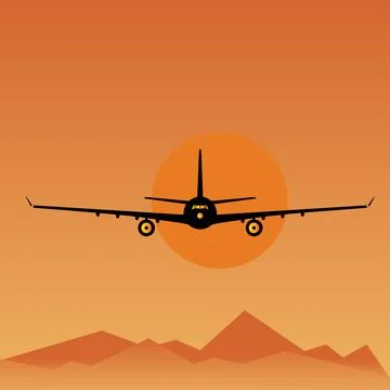 Full moon plane Stock Illustration