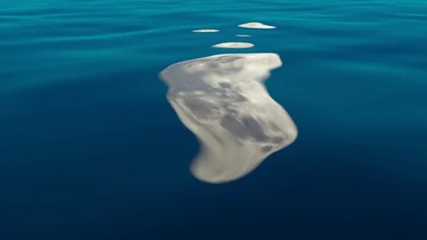 Full moon reflected on the sea or ocean - 3D render Stock-Footage 112510616