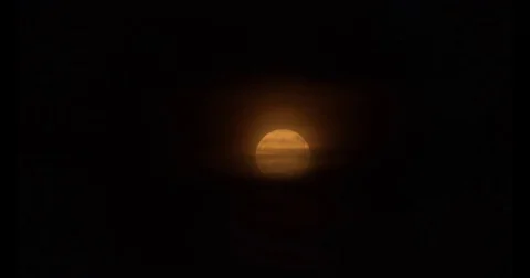 Full Moon Rises from Clouds Stock Footage 77782036