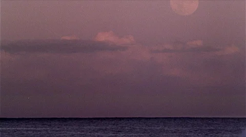Full Moon Rises over Ocean 480x270 스톡 동영상 532018