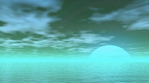 Full moon rising - 3D render Video stock 16502621