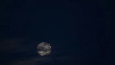 Full Moon Rising Behind Dark Clouds - Beautiful Time Lapse Video stock 85302068
