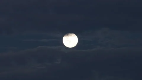 Full moon rising from Clouds Stock Footage 232764958