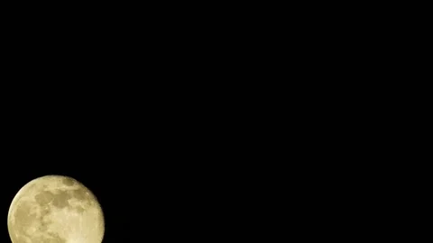 Full Moon Rising On The Dark Night Stock Footage 89221672