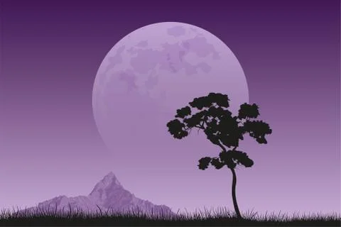 Full moon rising Stock Illustration