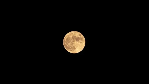 Full Moon Rising in the Night Sky Over a Dark Horizon Time Lapse Stock Footage 342026292