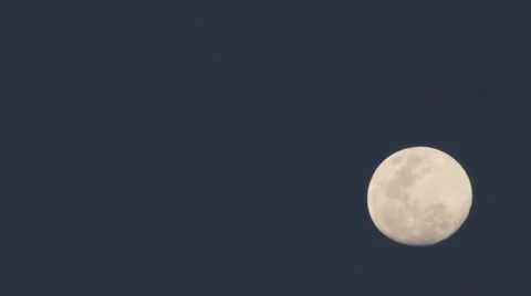 Full moon rising, sky change from blue to black,Timelapse, Wide Stock Footage 44835557