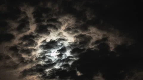 Full Moon Rising through orange clouds time lapse Stock-Footage 57538501