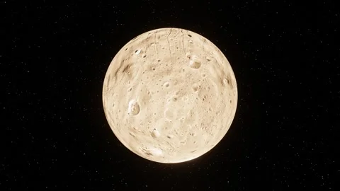 Full moon rotating on black space background. 3D loop animation motion graphic Stock Footage 240996995