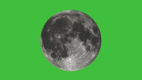 Full moon rotation animation on green screen background Stock Footage 314890115