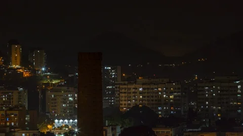 FULL MOON SEEM FROM NITEROI Stock Footage 101669221