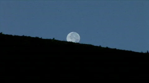 Full Moon Sets Stock Footage 781736