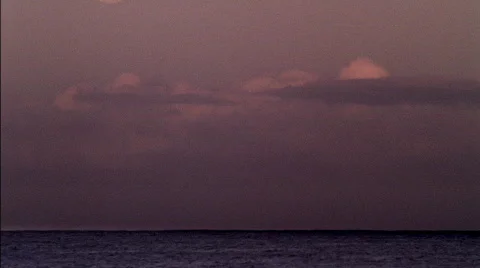 Full Moon Sets over Ocean HD Video stock 532012