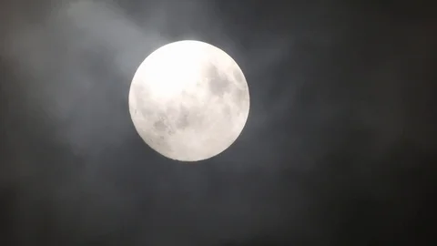 Full moon in the sky with clouds Stock-Footage 124782817