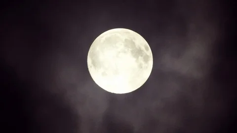 Full moon in the sky with clouds Stock-Footage 124782961