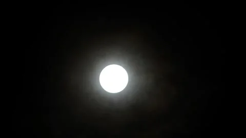 Full moon in the sky with clouds at night 4k video Stock Footage 259964040