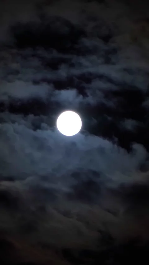 A full moon in the sky with clouds at night. Stock Footage 267647286