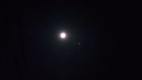 Full moon at the sky in the night Stock Footage 221166590