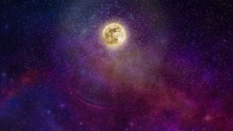 Full Moon on Сolorful Starry Sky 2 動画素材 245094902