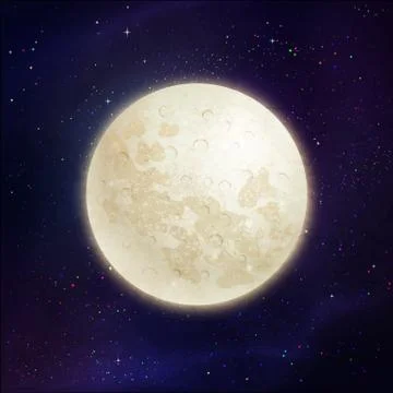 Full moon space background. Stock Illustration
