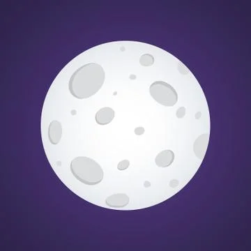 Full moon in the space flat style design Stock Illustration