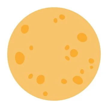 Full moon with spots, markings isolated Stock Illustration