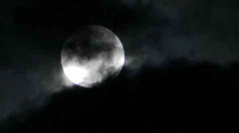 Full moon at stormy night Stockbeeldmateriaal 8564558