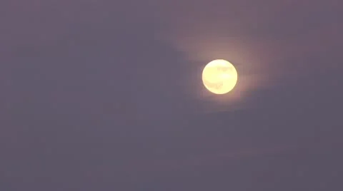 Full Moon at Sunset Stock Footage 10020751