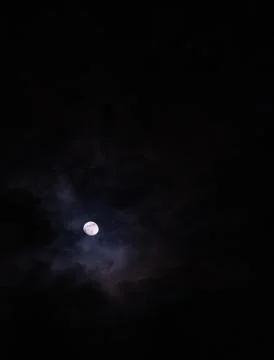 Full Moon Through Dark Night Clouds Stock Photos