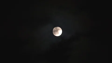 Full Moon through smoke Stock Footage 101488352