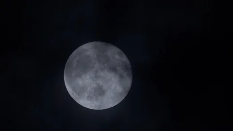 Full moon tight behind some clouds Stock Footage 100959679