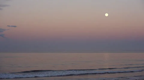 Full Moon Time Lapse Ocean 1 Stock Footage 49796895