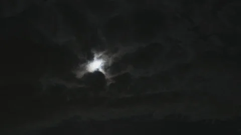 Full Moon Time Lapse in Storm Clouds Stock Footage 117990607
