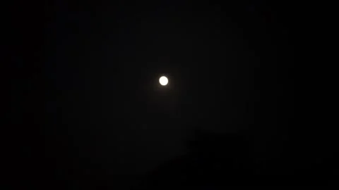 Full moon  time lapse video  in the rainy night. Stock Footage 137530543