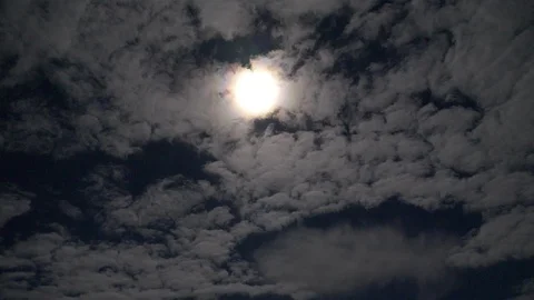 Full moon timelapse of  clouds going by Stock Footage 103194068