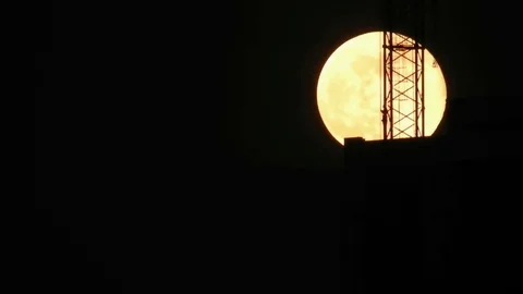Full moon. Timelapse. Contours Stock Footage 74423623