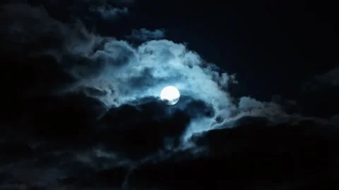 Full Moon Timelapse with Fast Moving Clouds Night Sky Vidéo 334562990