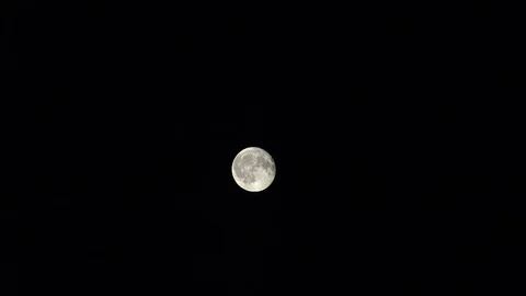 Full Moon Timelapse Moves and Disappears behind Clouds. 4K Stock Footage 80369906