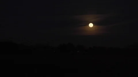 Full Moon Timelapse Through Clouds Stock Footage 127267113